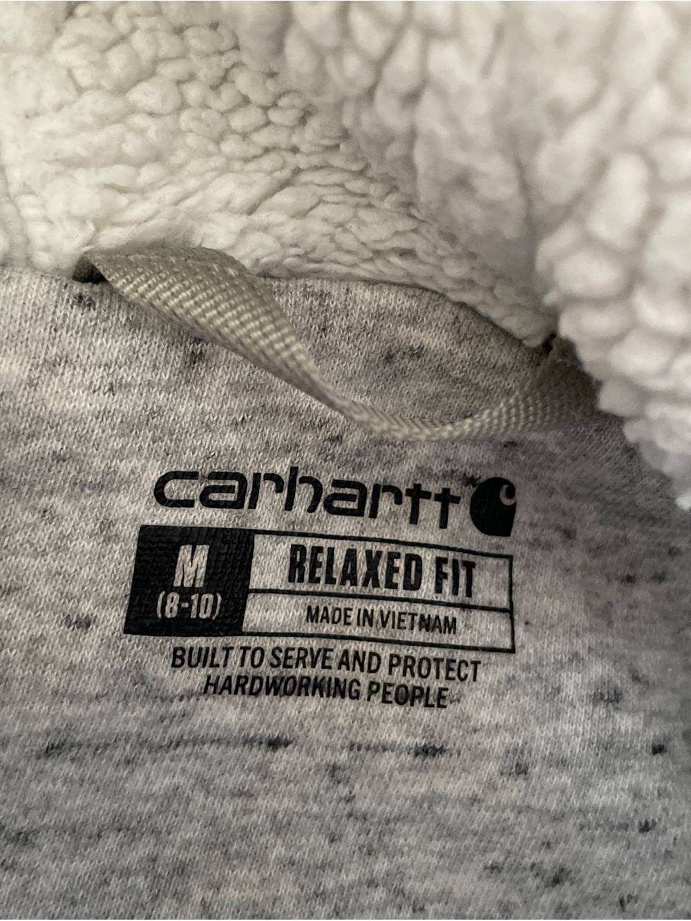 Carhartt Light Gray Full-Zip Hooded Sweatshirt - Picture 4 of 5